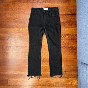 Everlane Indie Sleaze Kick Crop Raw Hem High Rise Cotton Jeans